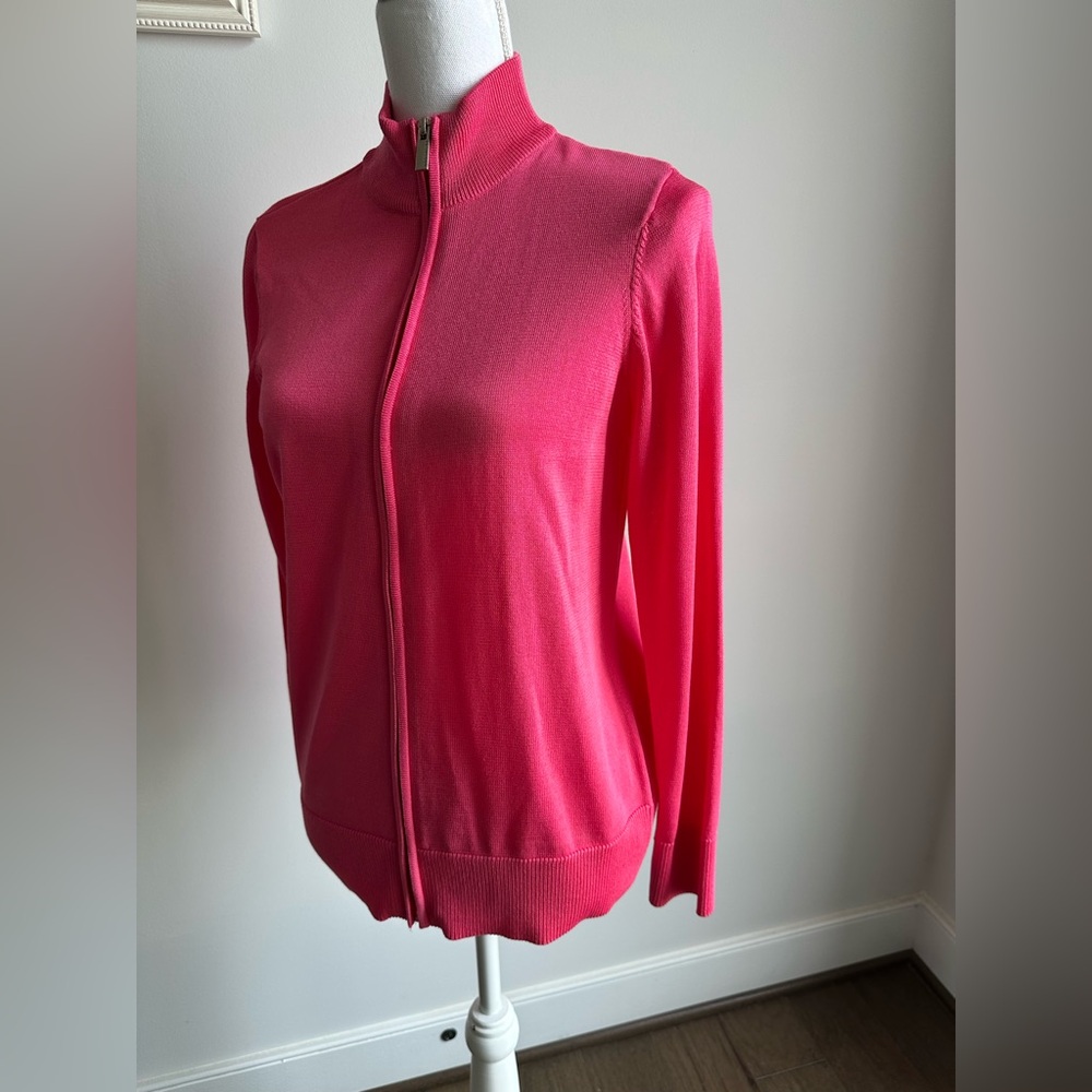 NWT Anne Klein Mock Neck Front Zip Knit Women's Sweater Size Small